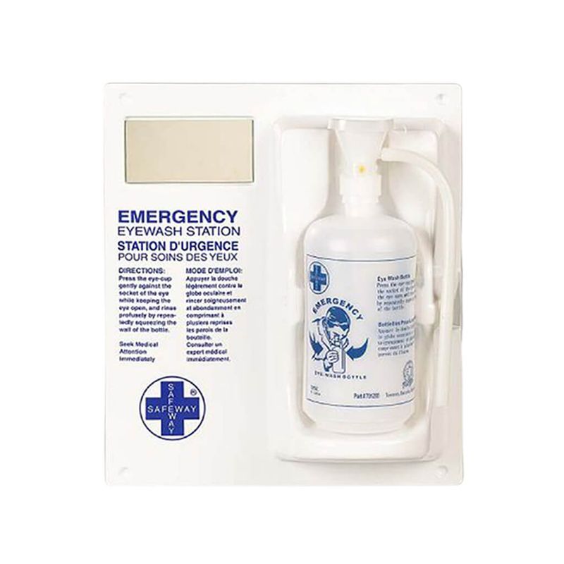 WASIP Safeway Single Eyewash Station with Mirror and Empty 1 L Bottle