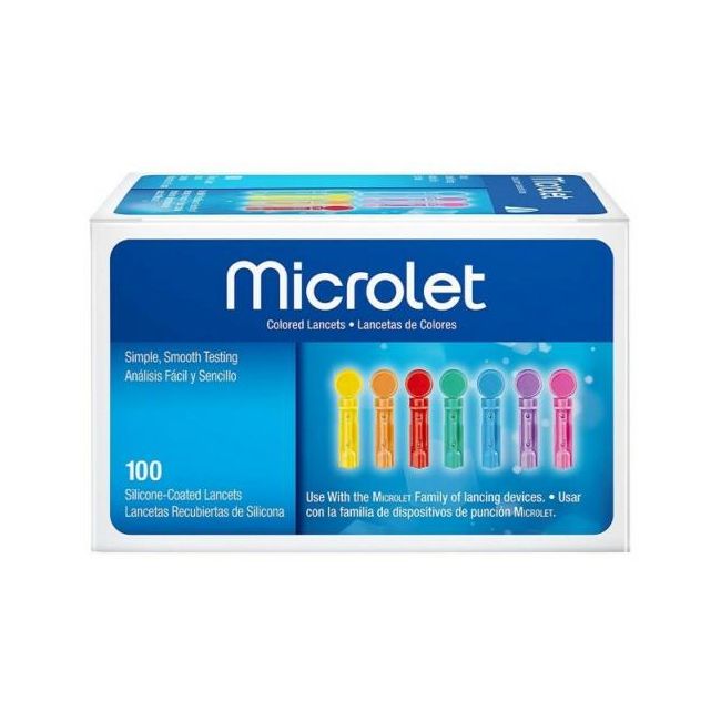 MICROLET Coloured Lancets, Box of 100