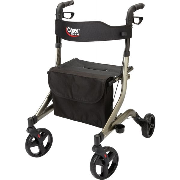 Carex Crosstour Rolling Walker, Black, 300 lb Capacity