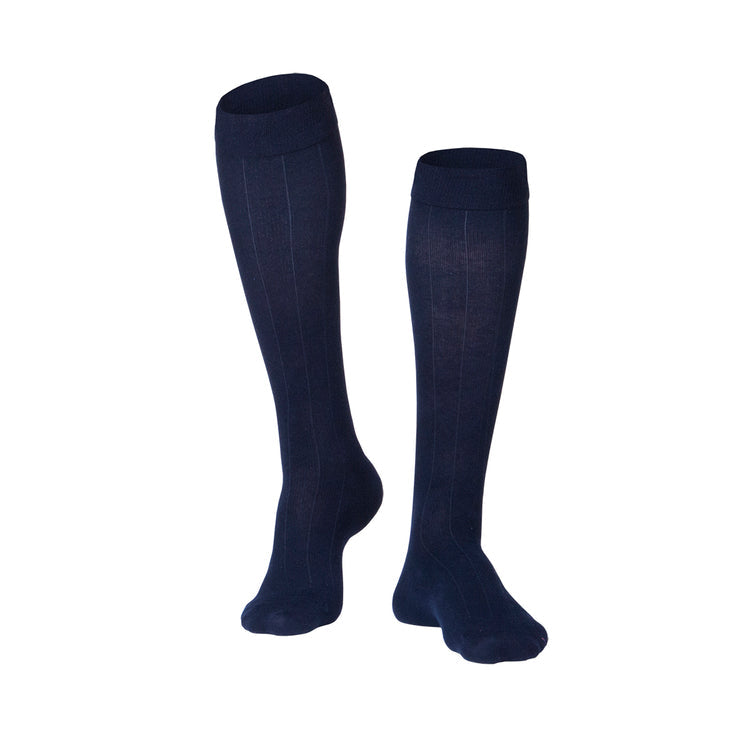 Touch Men's Intelligent Rib Compression Socks, 15β20 mmHg, Large, Navy