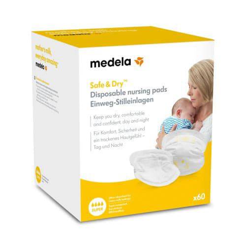 Medela Safe & Dry Super Absorbency Disposable Nursing Pads, 60/Pack