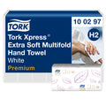 Tork Xpress Extra Soft Multifold Hand Towels, White, H2, 100/Pack