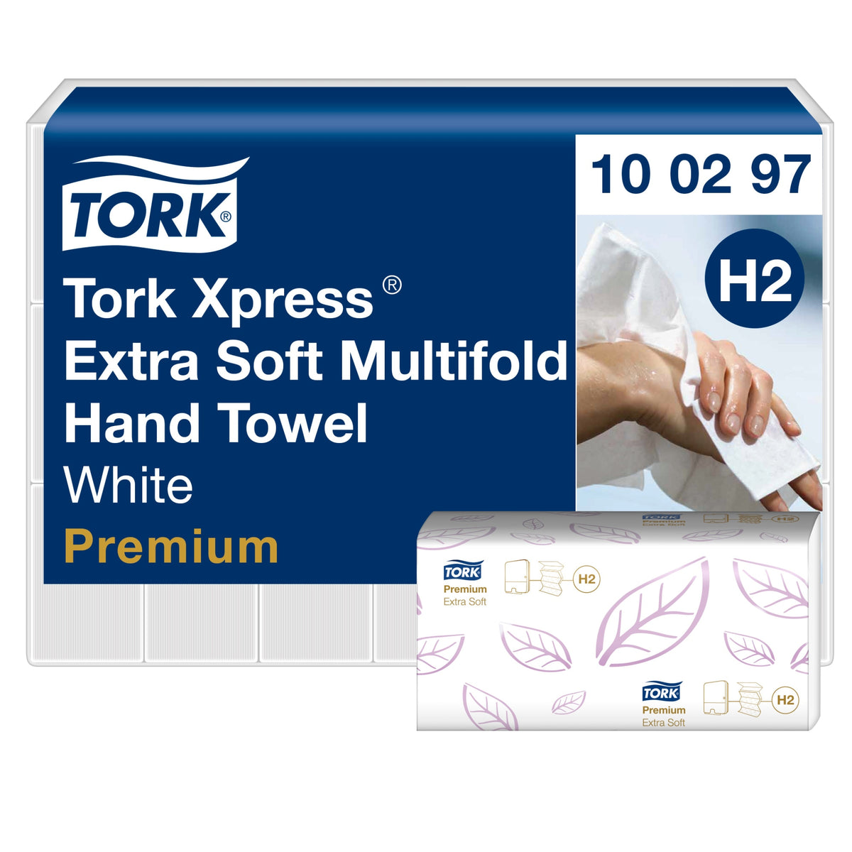 Tork Xpress Extra Soft Multifold Hand Towels, White, H2, 100/Pack