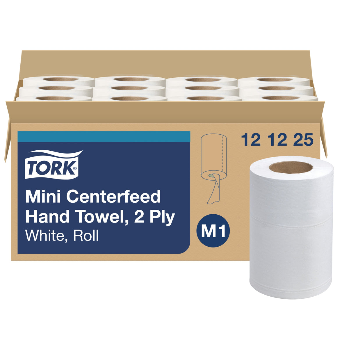 Tork Basic Mini Centerfeed Paper Towel, White, M1, 266 Sheets/Roll, Case of 12 — Default Title