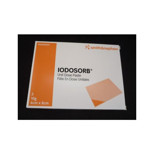 Smith+Nephew IODOSORB Unit-Dose Cadexomer Iodine Paste Dressing, 10 g, 6 x 8 cm, Box of 3