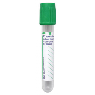 BD Vacutainer Plasma Sodium Heparin 75usp Blood Collection Tubes