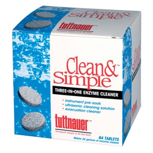 Tuttnauer Clean & Simple Ultrasonic Cleaning Tablets, 64/Box