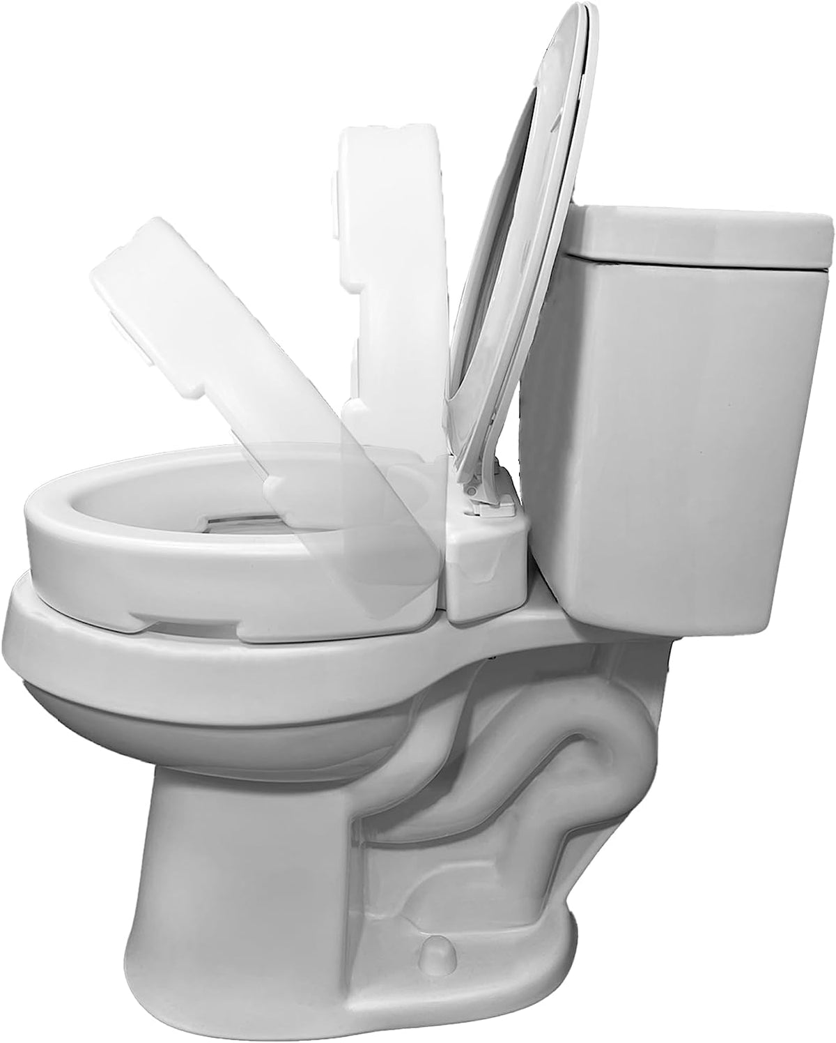 Carex Hinged Toilet Seat Riser, Elongated, 3.5 in