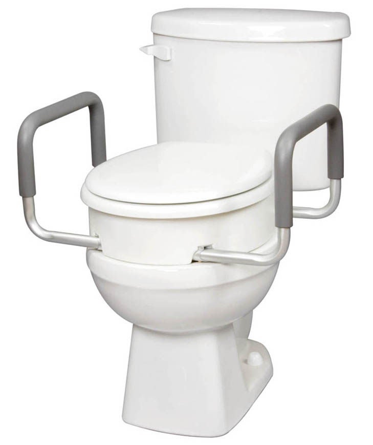 Carex Toilet Seat Elevator with Handles, 3.5 in — Standard Round
