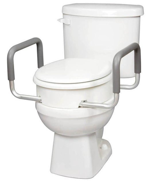 Carex Toilet Seat Elevator with Handles, 3.5 in — Standard Round