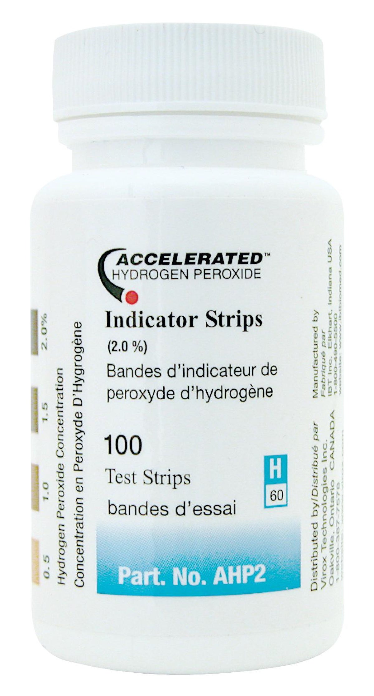 Virox AHP2 2% Accelerated Hydrogen Peroxide Indicator Test Strips, 100/Bottle — Default Title