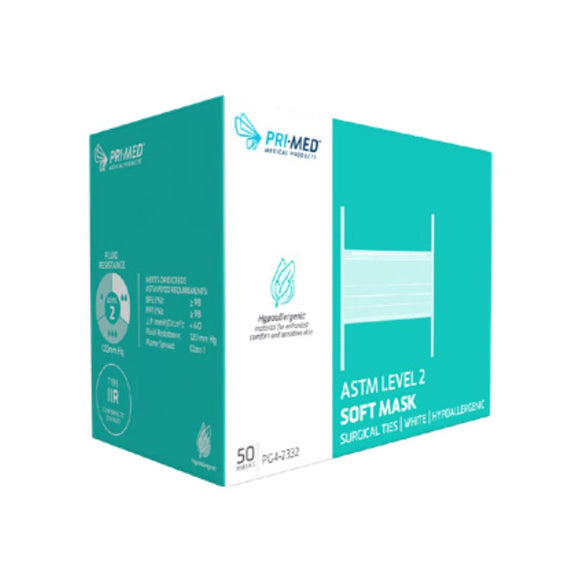 Pri-Med Surgical Tie-Back Mask ASTM Lvl2 Blue