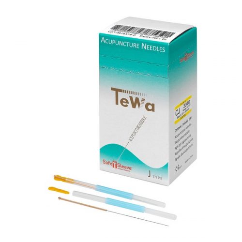 TeWa CJ 3050 Safe-T Sleeve Coated Acupuncture Needles, 0.30 x 50 mm, Box of 100