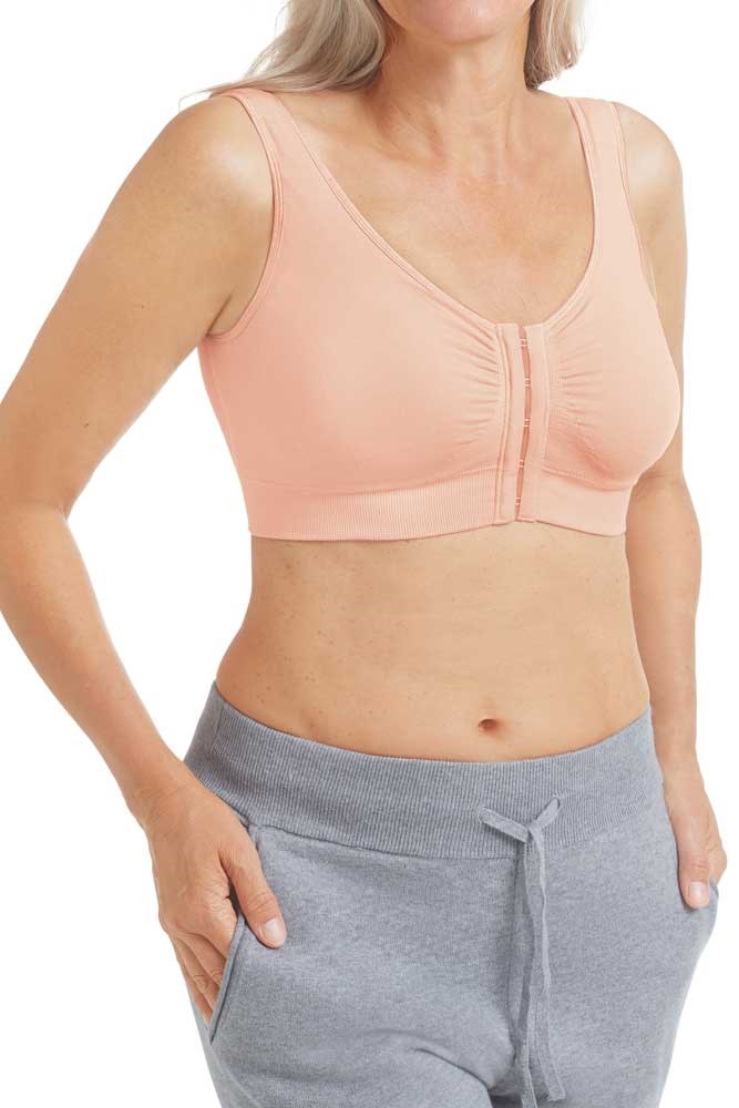 Amoena Clara Wire-Free Front Closure Bra, Blush