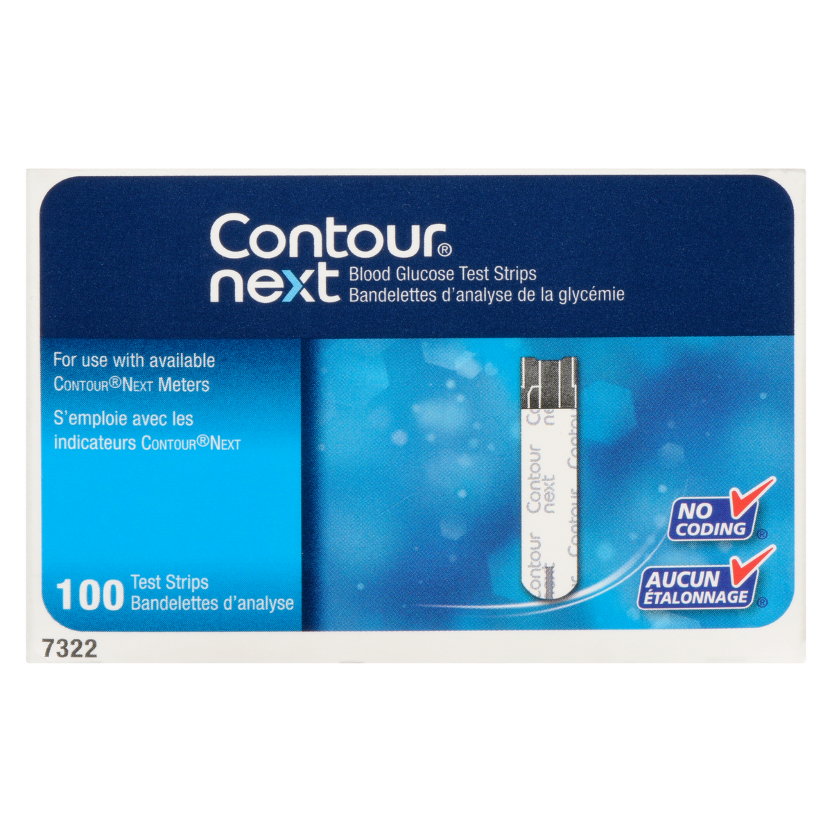CONTOUR NEXT Blood Glucose Test Strips, Box of 100