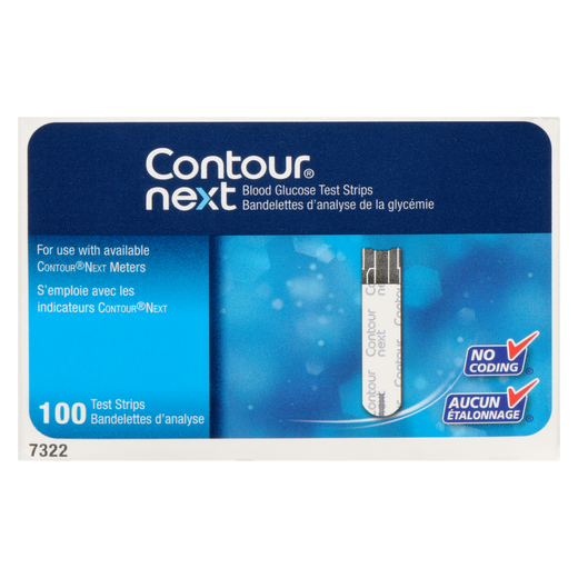 CONTOUR NEXT Blood Glucose Test Strips, Box of 100