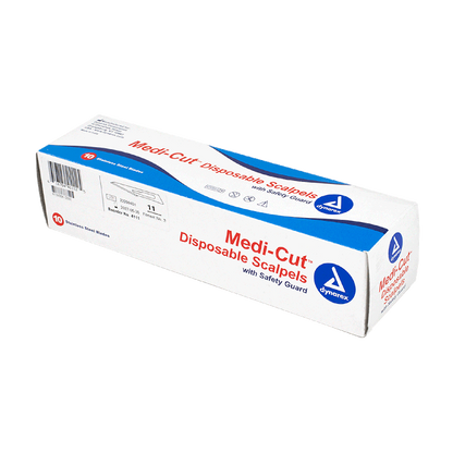 Dynarex Medi-Cut Disposable Sterile Scalpels with Safety Guard, Box of 10
