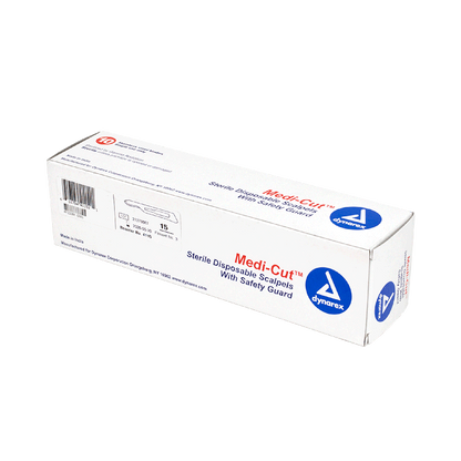 Dynarex Medi-Cut Disposable Sterile Scalpels with Safety Guard, Box of 10