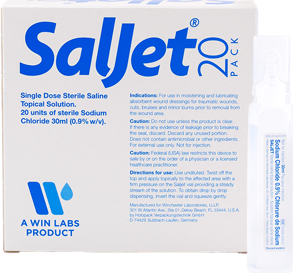 Saljet Sterile Saline Topical Solution, 0.9%, 30 mL, Box of 20