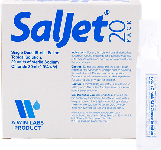 Saljet Sterile Saline Topical Solution, 0.9%, 30 mL, Box of 20