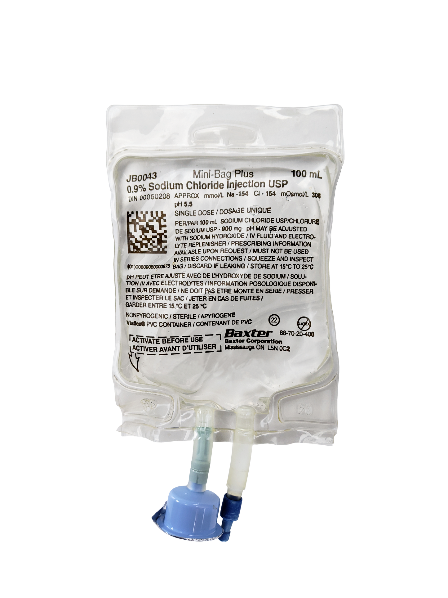 Baxter Saline, 0.9% Sodium Chloride Injection USP VIAFLEX PVC Container