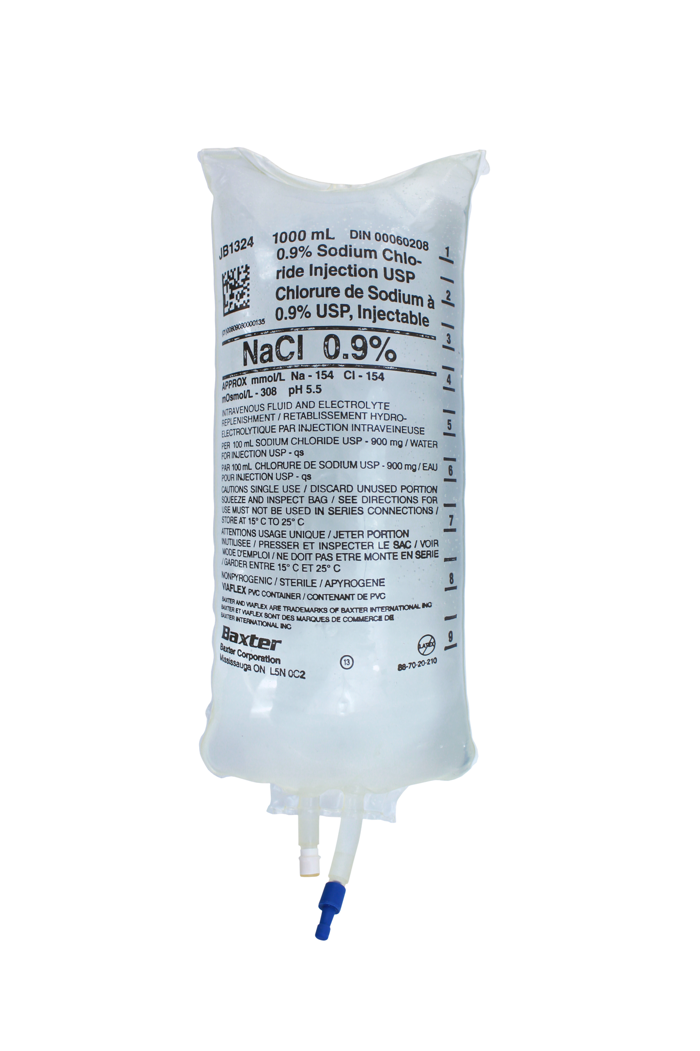 Baxter Saline, 0.9% Sodium Chloride Injection USP VIAFLEX PVC Container