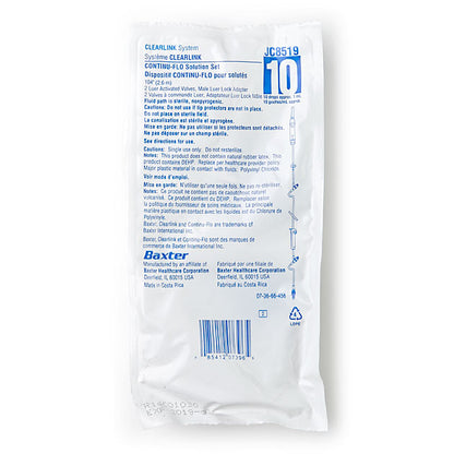 Baxter Clearlink Continu-Flo Solution Set with Clearlink 10 drops/mL