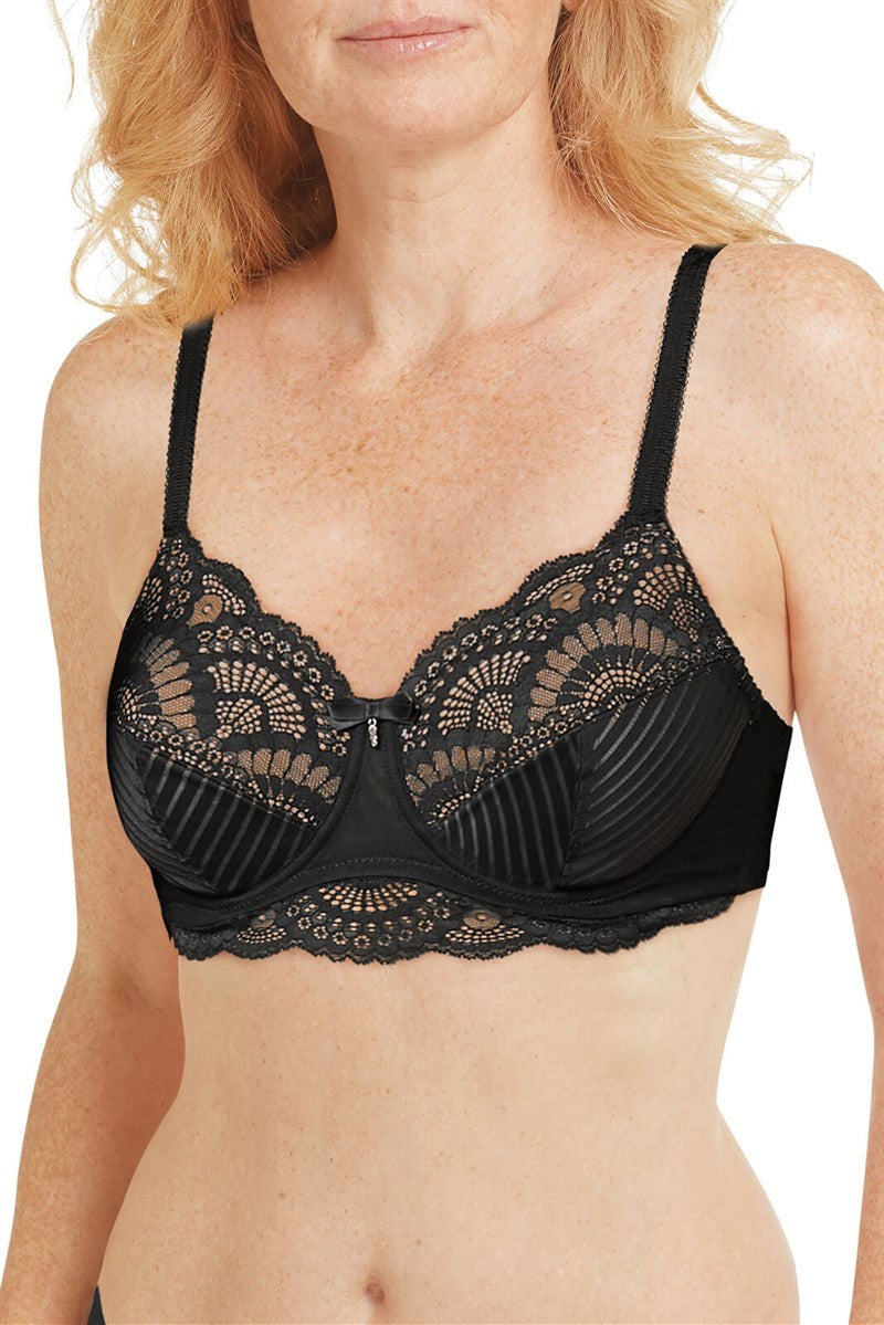 Amoena Karolina Underwire Bra, Black/Sand