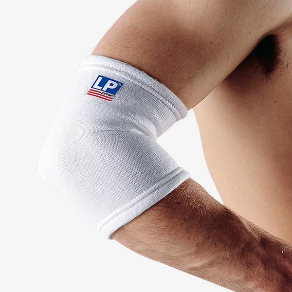 LP Support 603 Elastic Elbow Support, White, Medium