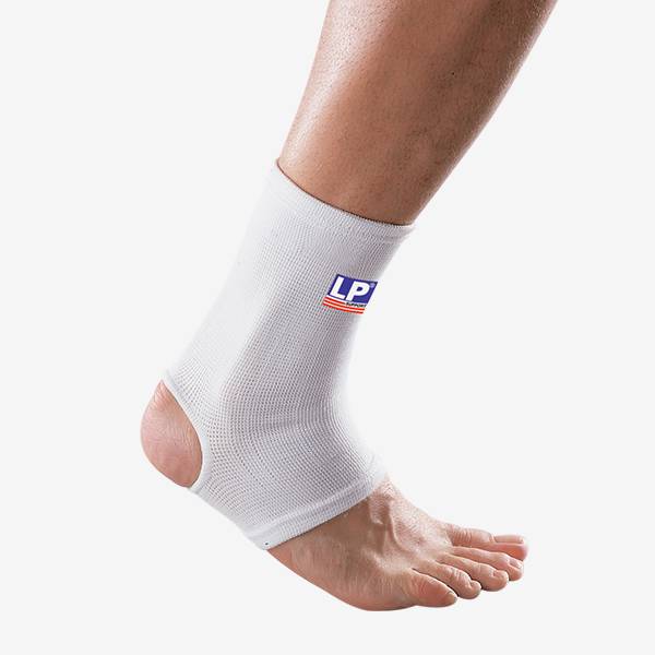LP Support 604 Elastic Ankle Support, White, Large