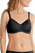 Amoena Lara Satin Padded Wire-Free Bra, Black
