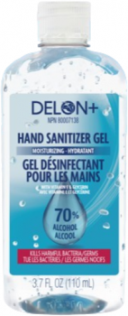 Delon Hand Sanitizer Gel, 70% Alcohol, 110 mL bottle