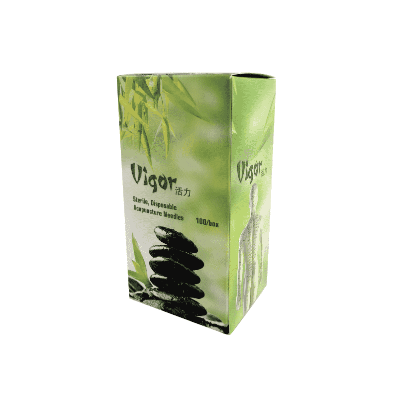 Vigor Spring-Style Sterile Acupuncture Needles, Box of 100 — 0.20 × 30 mm