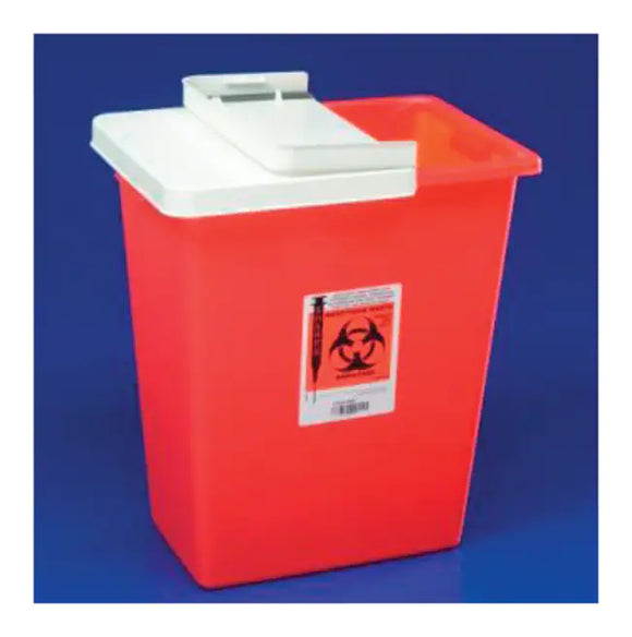 Monoject™ PGII Rated Large Volume Sharps Container with Hinged and Sealing Gasket Lid, Red