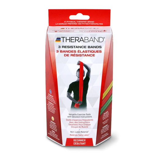 THERABAND Active Recovery Kit, Beginner, Non-Latex, Yellow/Red/Green