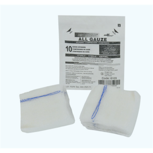 Medicom® Ritmed® Cotton All Gauze Sponge X-Ray Detectable 4x4" 12-Ply