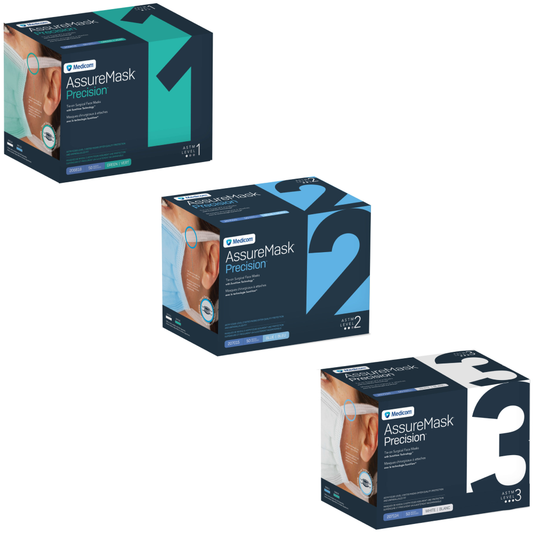 Medicom AssureMask Precision Surgical Tie-On Masks with SureView Technology