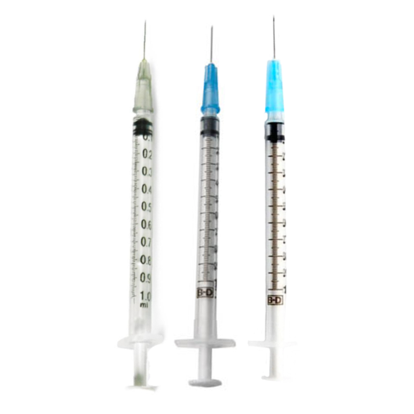 BD Luer-Lok™ Tuberculin Syringe with Attached Needle 1mL (1cc)