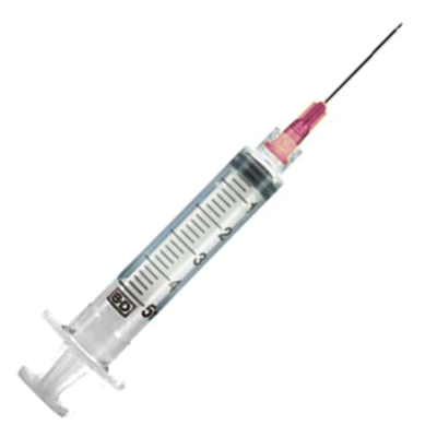BD Luer-Lok™ Syringe with Attached Needle 5mL (5cc)