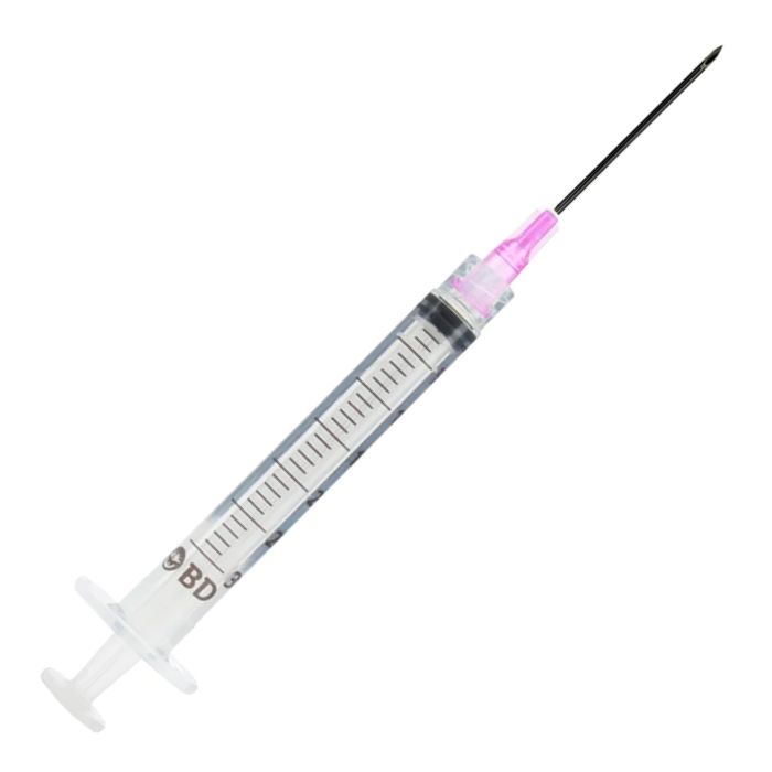 BD Luer-Lok™ Syringe with Attached Needle 3mL (3cc)