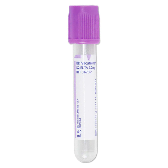 BD Vacutainer K2 EDTA (K2E) 7.2mg Blood Collection Tubes