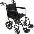 ProBasics Aluminum Transport Chair, Black, 19 in Seat