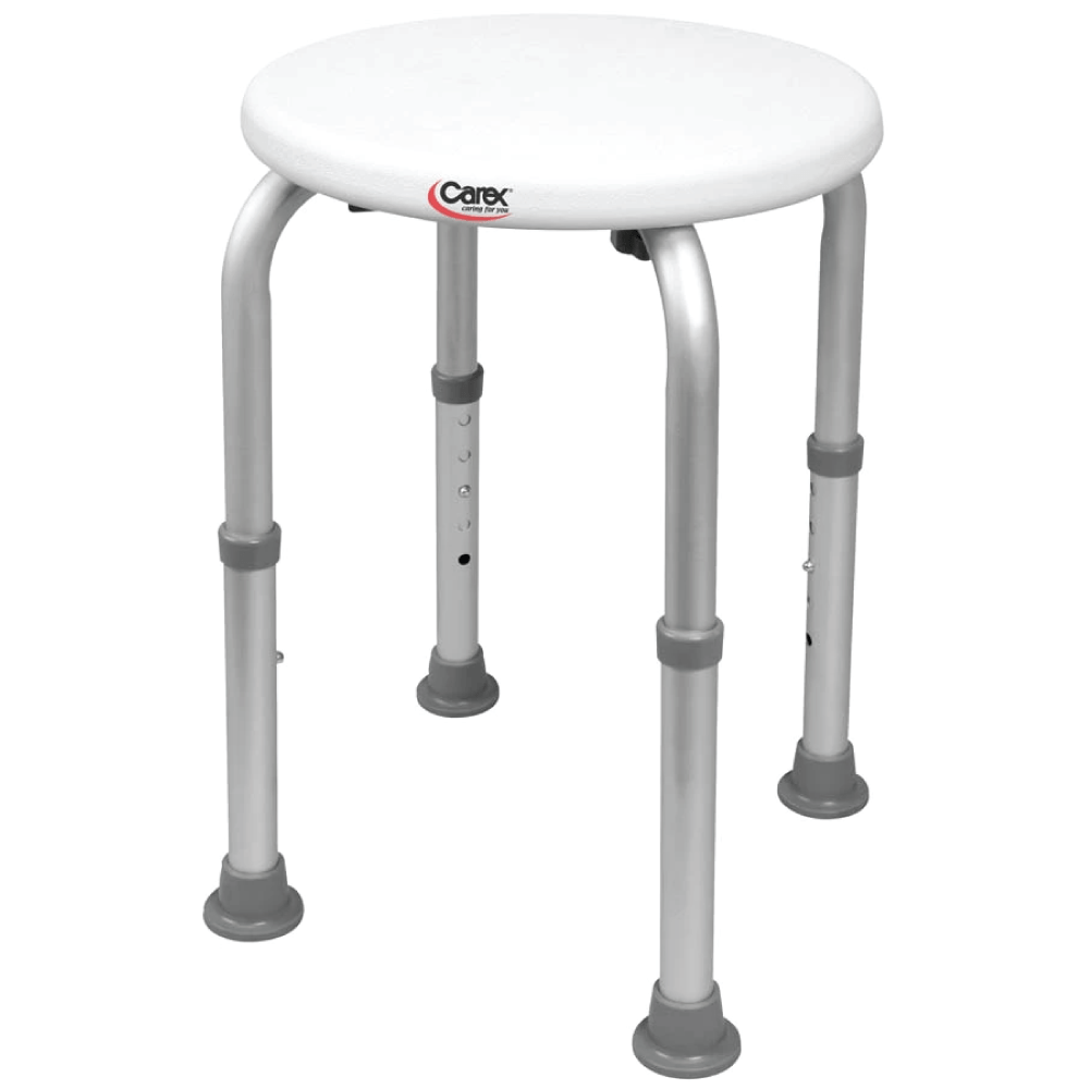 Carex Compact Round Shower Stool, Height Adjustable