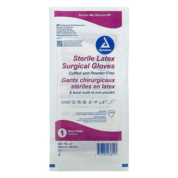 Dynarex Sterile Latex Surgical Gloves