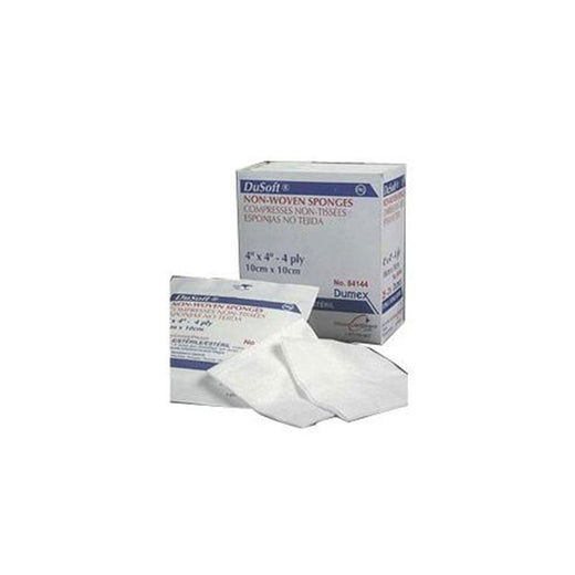 DuSoft Non-Woven Gauze Sponges, Sterile, 4-Ply, 4 x 4 in, 2/Pack, 25 Packs/Box