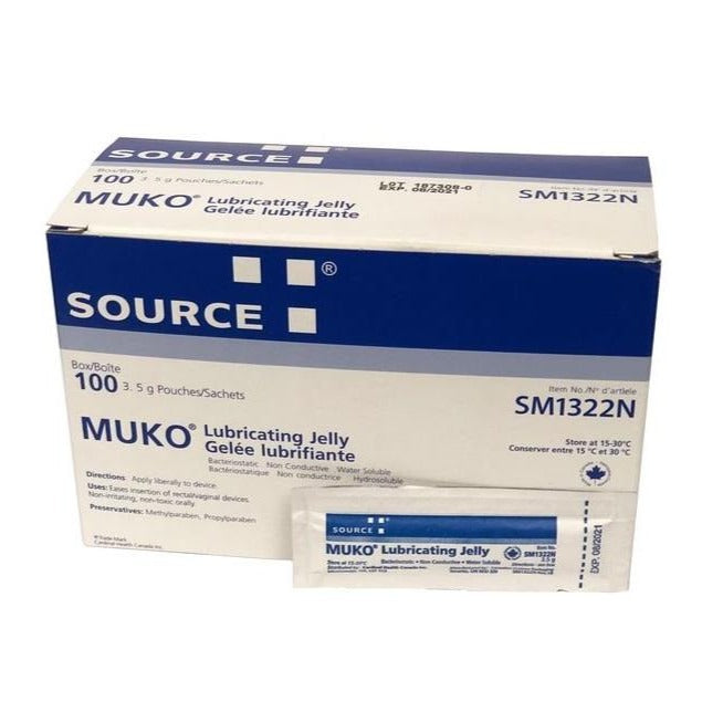 Muko Lubricating Jelly, Clear, 3.5 g Pouches, 100/Box