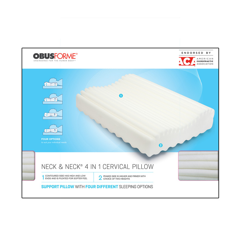 ObusForme Neck & Neck Memory Foam Pillow with Cover