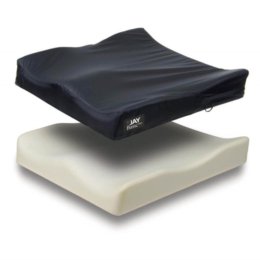 JAY BasicPRO wheelchair cushion with cover and contoured foam base