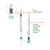 Sol-Care Safety Syringe with Fixed Needle