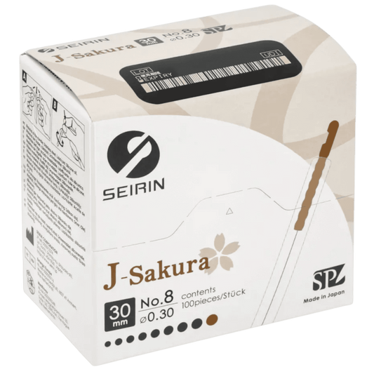 SEIRIN J-Type Sterile Acupuncture Needles with Guide Tube, Box of 100 — 0.30 x 30 mm